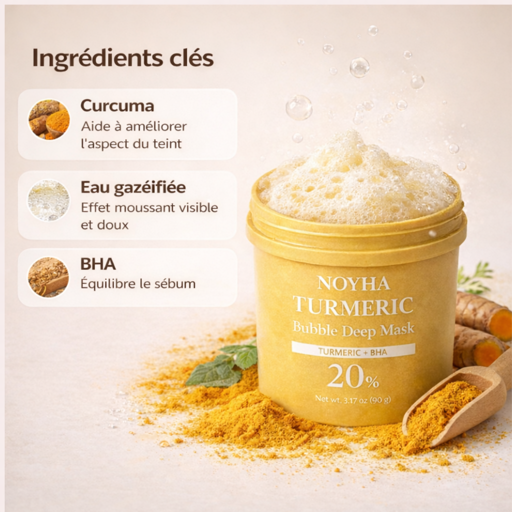 NOYHA - Masque effervescent au curcuma anti-taches